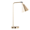 19" Contemporary Task Lamp Champagne Gold and White Metal