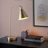 19" Contemporary Task Lamp Champagne Gold and White Metal