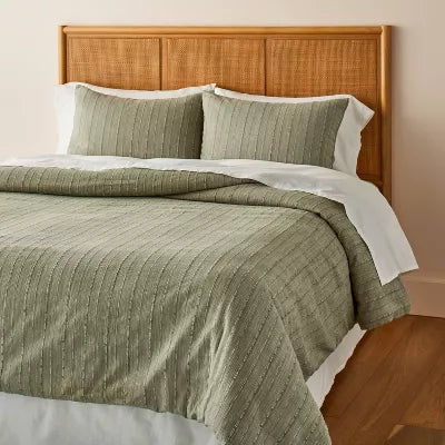 3pc Washed Loop Stripe Duvet Cover Bedding Set