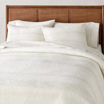 3pc Heather Stripe Comforter Bedding Set Twilight Taupe