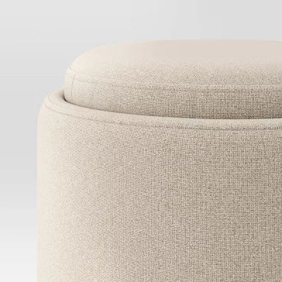 Round Upholstered Storage Ottoman