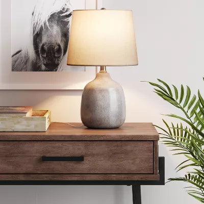 Assembled Ceramic Table Lamp Gray