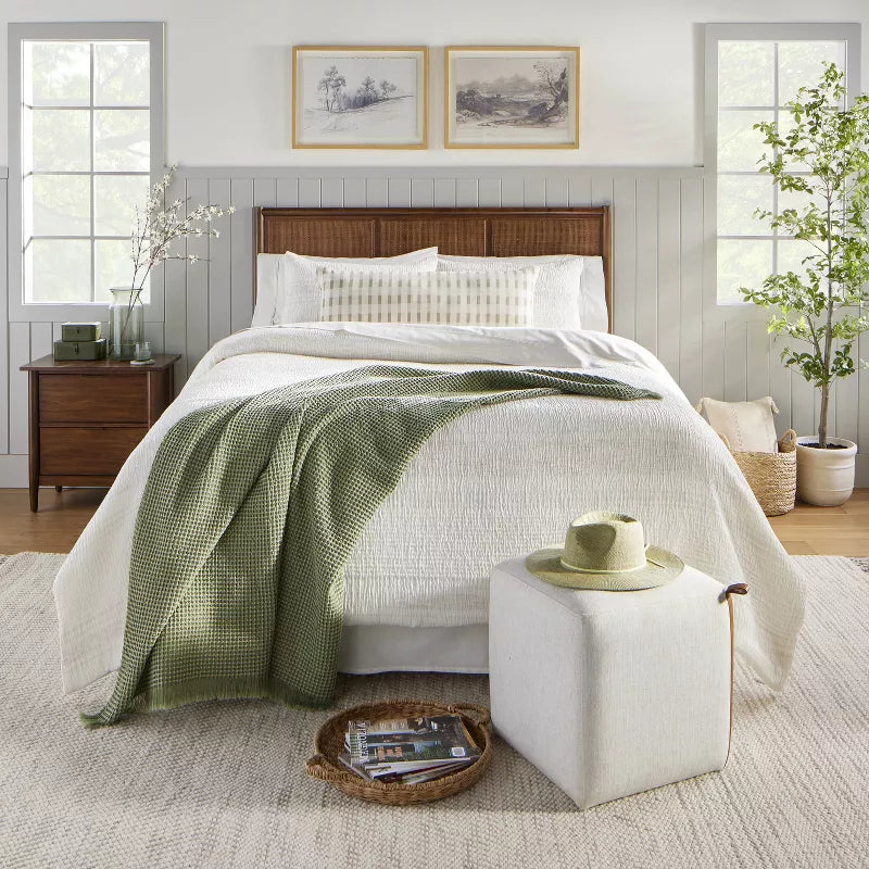 3pc Heather Stripe Comforter Bedding Set Twilight Taupe